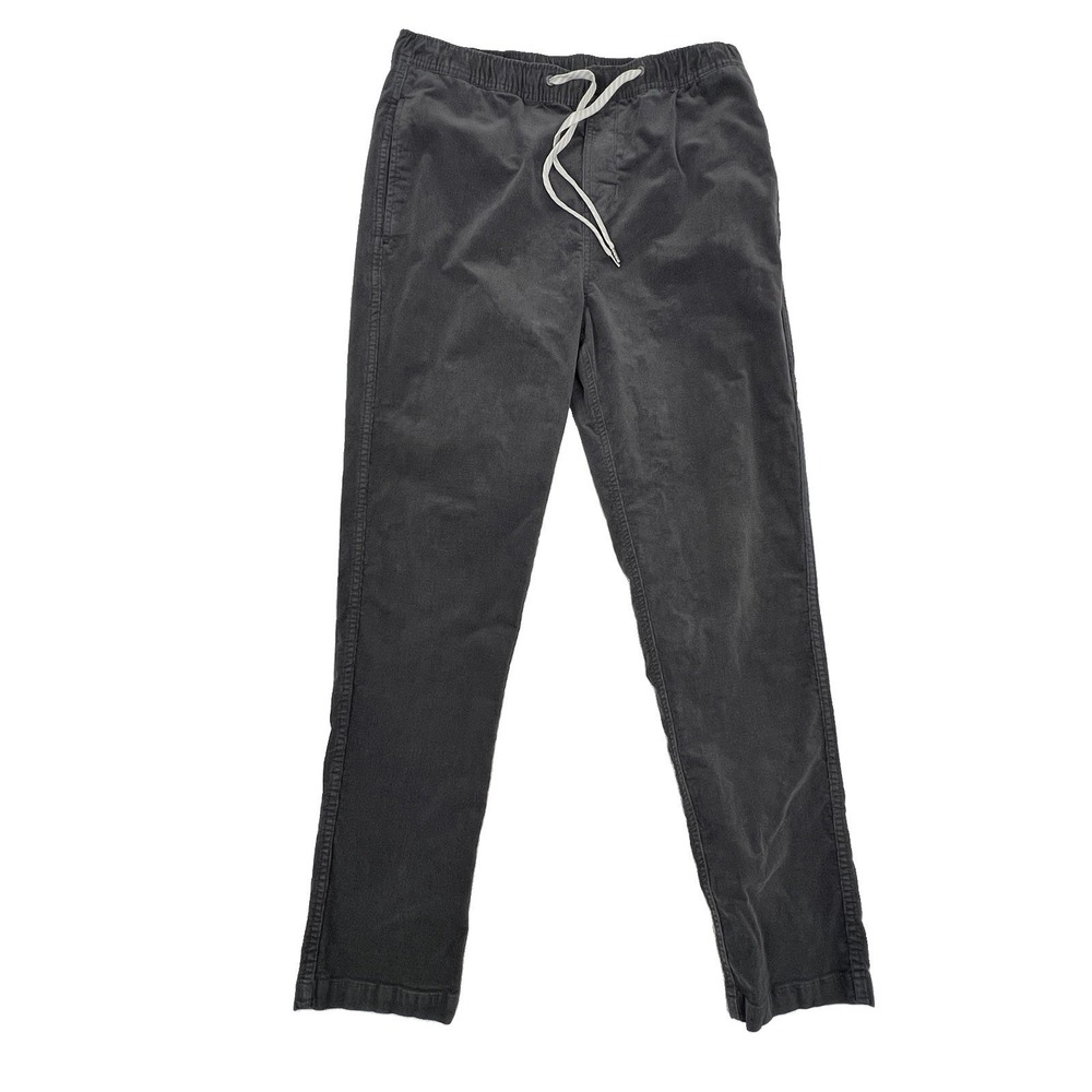 Vuori Optimist Mens L Large Corduroy Pants Zipper Drawstring Elastic Gray V440